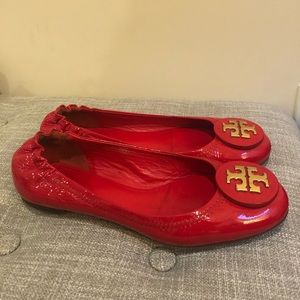 Red Patent Tory Burch flats